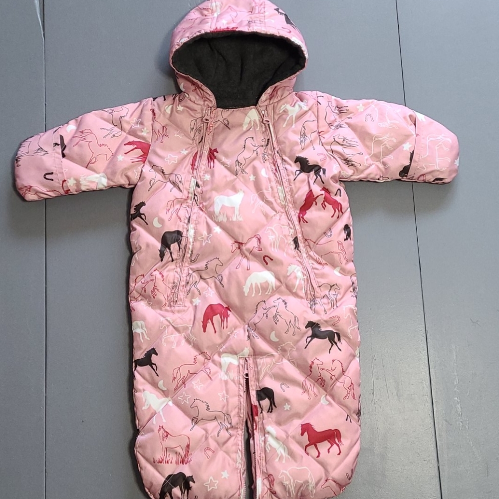 Hatley Down Filled Baby Snowsuit Horse Pattern